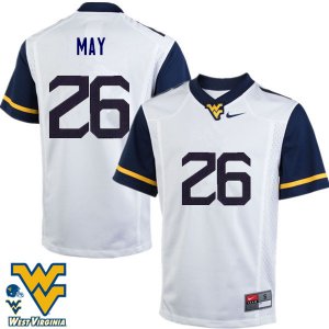 Men's West Virginia Mountaineers NCAA #26 Tyler May White Authentic Nike Stitched College Football Jersey SX15B33IN